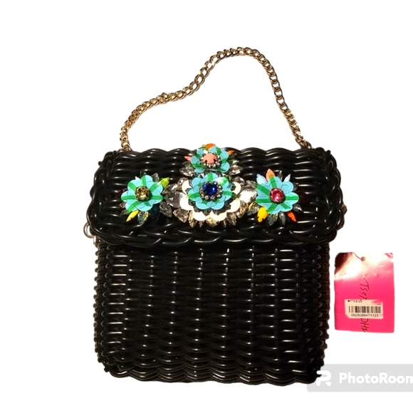 Betsey Johnson Wicker Basket Convertible bag NWT - Picture 3 of 11